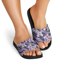 Vareau Tahiti Tiare Monstera Slide Sandals Polynesian Pattern Curve Style - Polynesian Pride