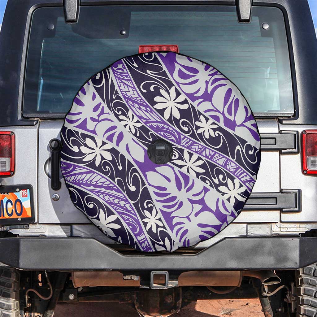 Vareau Tahiti Tiare Monstera Spare Tire Cover Polynesian Pattern Curve Style - Polynesian Pride