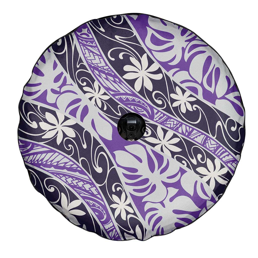 Vareau Tahiti Tiare Monstera Spare Tire Cover Polynesian Pattern Curve Style - Polynesian Pride