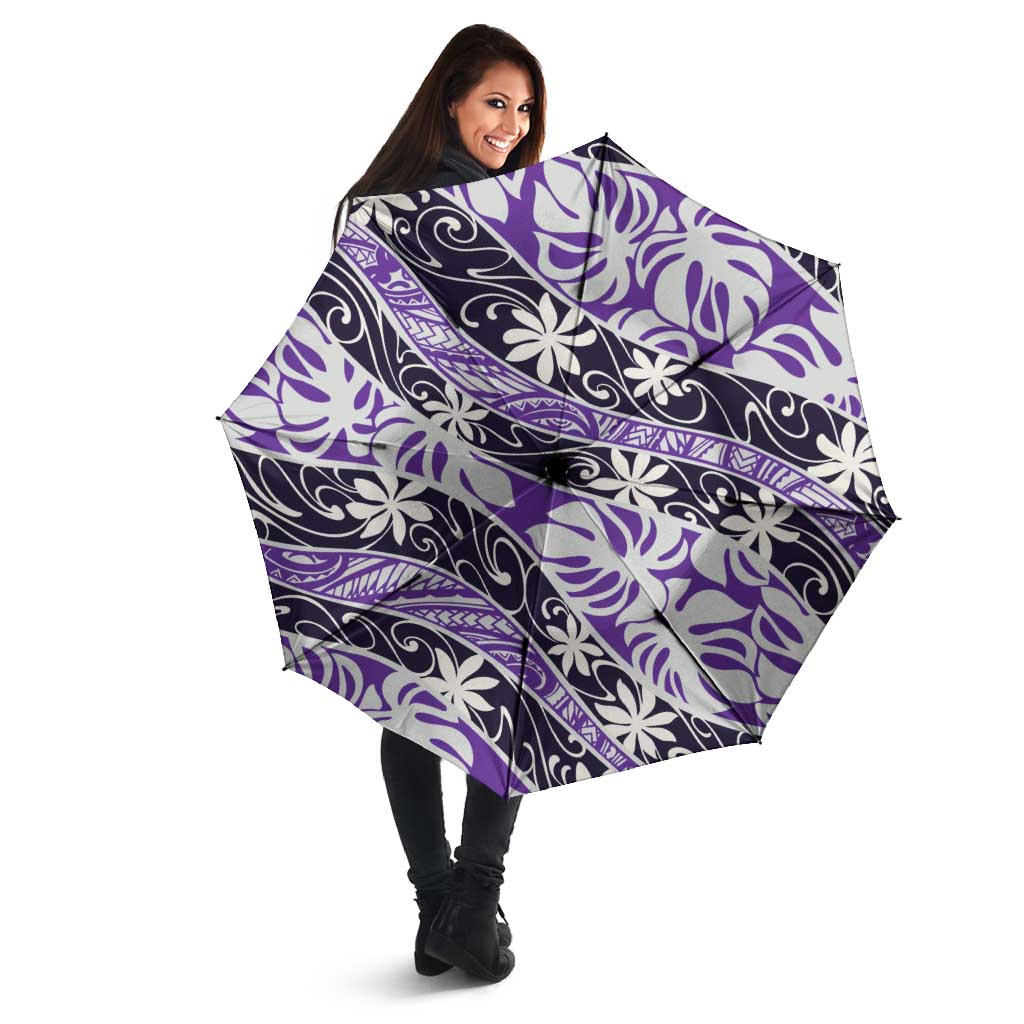 Vareau Tahiti Tiare Monstera Umbrella Polynesian Pattern Curve Style - Polynesian Pride