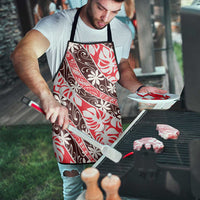 Uteute Tahiti Tiare Monstera Apron Polynesian Pattern Curve Style - Polynesian Pride