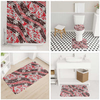 Uteute Tahiti Tiare Monstera Bathroom Set Polynesian Pattern Curve Style - Polynesian Pride