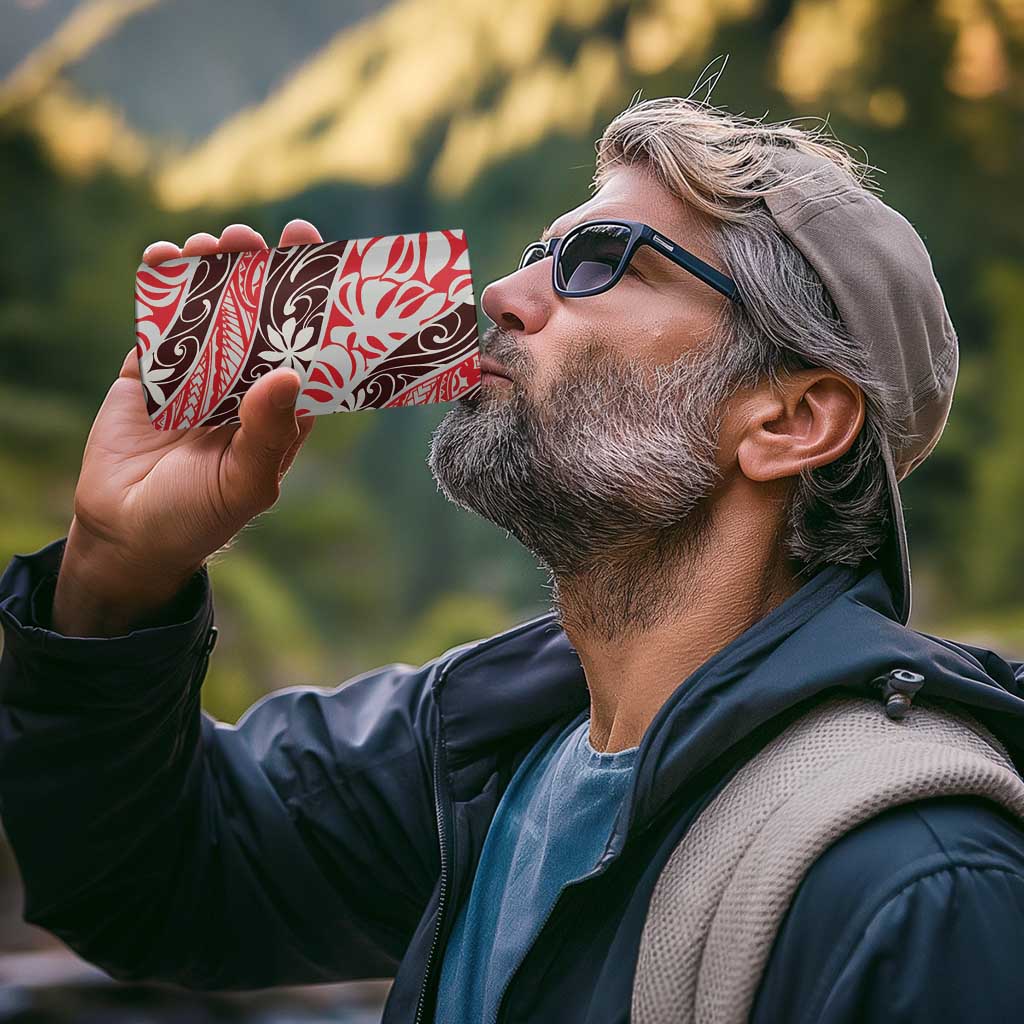 Uteute Tahiti Tiare Monstera 4 in 1 Can Cooler Tumbler Polynesian Pattern Curve Style - Polynesian Pride