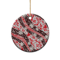 Uteute Tahiti Tiare Monstera Ceramic Ornament Polynesian Pattern Curve Style - Polynesian Pride