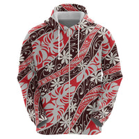 Uteute Tahiti Tiare Monstera Hoodie Polynesian Pattern Curve Style - Polynesian Pride
