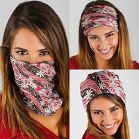Uteute Tahiti Tiare Monstera Neck Gaiter Polynesian Pattern Curve Style - Polynesian Pride