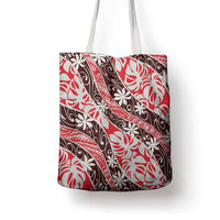 Uteute Tahiti Tiare Monstera Tote Bag Polynesian Pattern Curve Style - Polynesian Pride