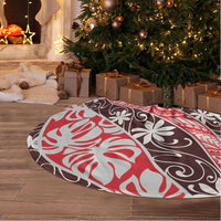 Uteute Tahiti Tiare Monstera Tree Skirt Polynesian Pattern Curve Style - Polynesian Pride
