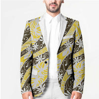 Rearea Tahiti Tiare Monstera Blazer Polynesian Pattern Curve Style - Polynesian Pride