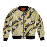 Rearea Tahiti Tiare Monstera Bomber Jacket Polynesian Pattern Curve Style - Polynesian Pride
