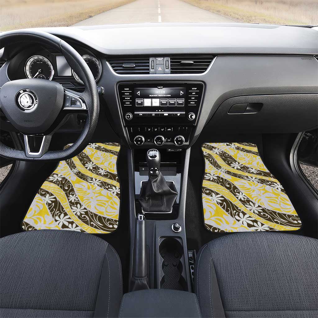 Rearea Tahiti Tiare Monstera Car Mats Polynesian Pattern Curve Style - Polynesian Pride