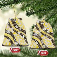 Rearea Tahiti Tiare Monstera Ceramic Ornament Polynesian Pattern Curve Style - Polynesian Pride