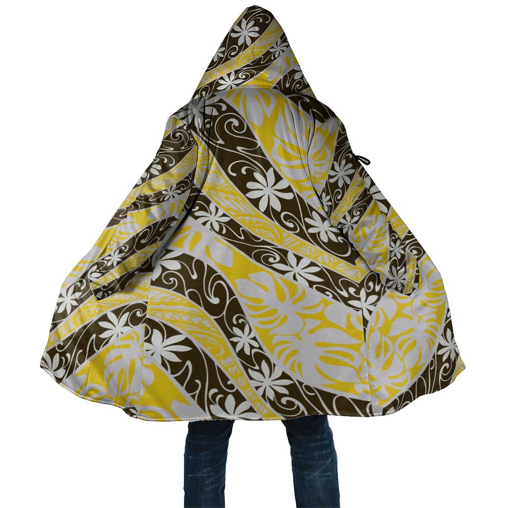 Rearea Tahiti Tiare Monstera Cloak Polynesian Pattern Curve Style - Polynesian Pride