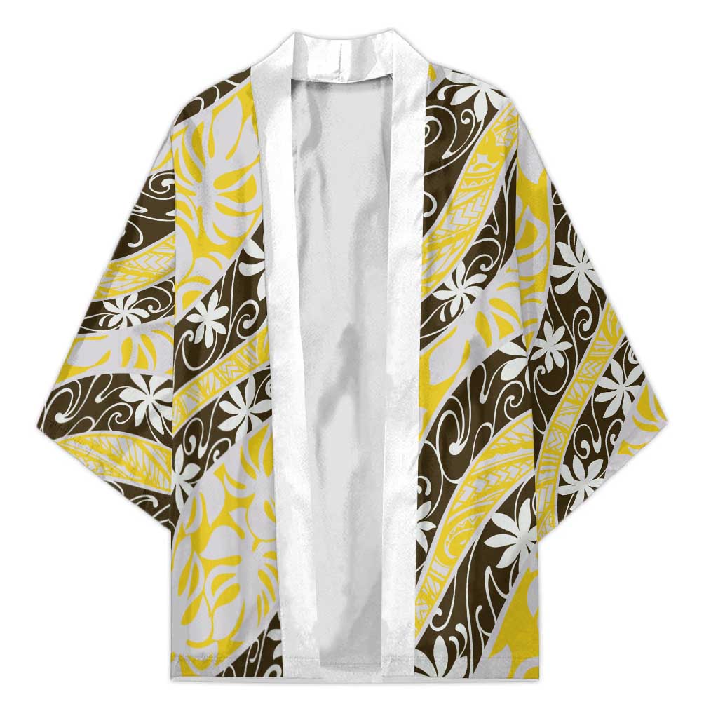 Rearea Tahiti Tiare Monstera Kimono Polynesian Pattern Curve Style - Polynesian Pride