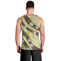 Rearea Tahiti Tiare Monstera Men Tank Top Polynesian Pattern Curve Style - Polynesian Pride