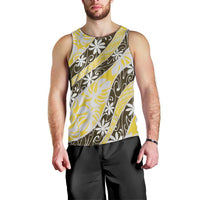 Rearea Tahiti Tiare Monstera Men Tank Top Polynesian Pattern Curve Style - Polynesian Pride