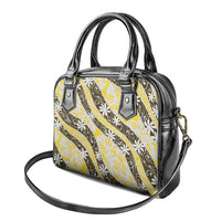 Rearea Tahiti Tiare Monstera Shoulder Handbag Polynesian Pattern Curve Style - Polynesian Pride