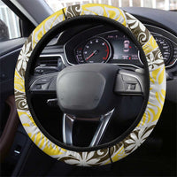 Rearea Tahiti Tiare Monstera Steering Wheel Cover Polynesian Pattern Curve Style - Polynesian Pride