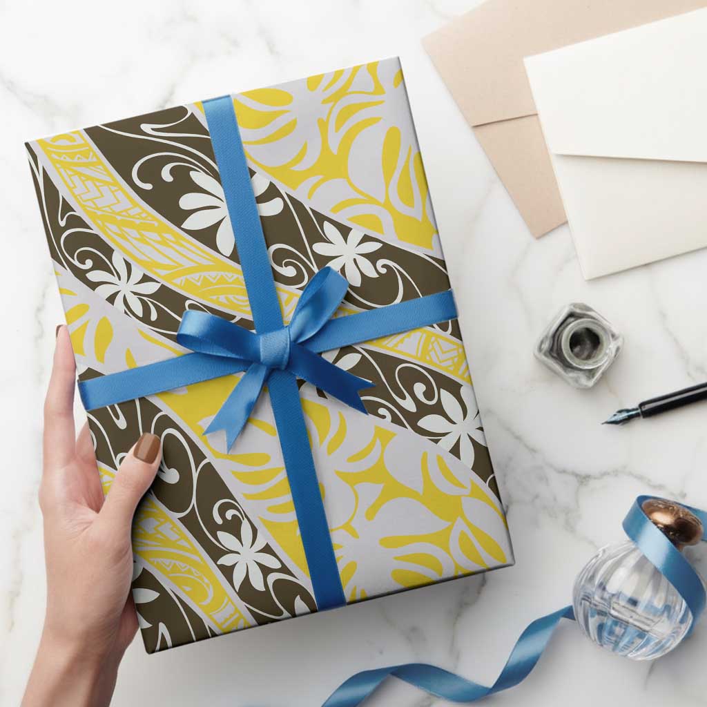 Rearea Tahiti Tiare Monstera Wrapping Paper Polynesian Pattern Curve Style - Polynesian Pride