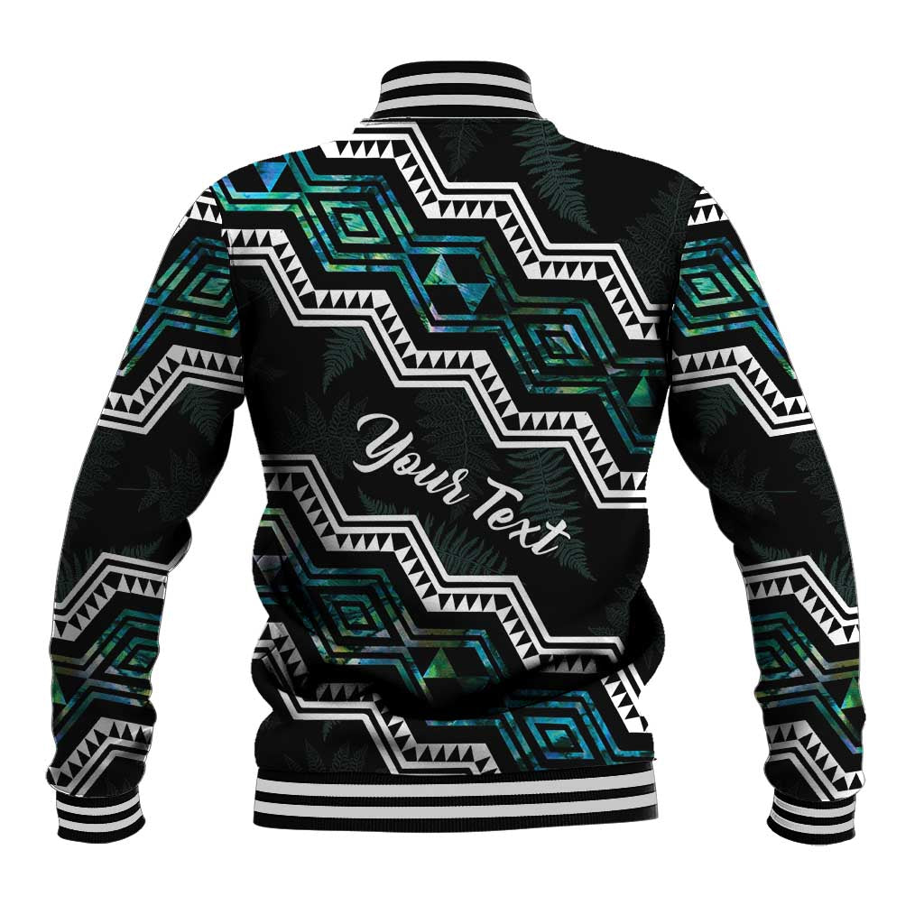 Personalised Taniko Aotearoa Mix Paua Shell Baseball Jacket Niho Taniwha Turquoise Glitter LT01 - Polynesian Pride