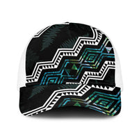 Taniko Aotearoa Mix Paua Shell Baseball Net Cap Niho Taniwha Turquoise Glitter - Polynesian Pride