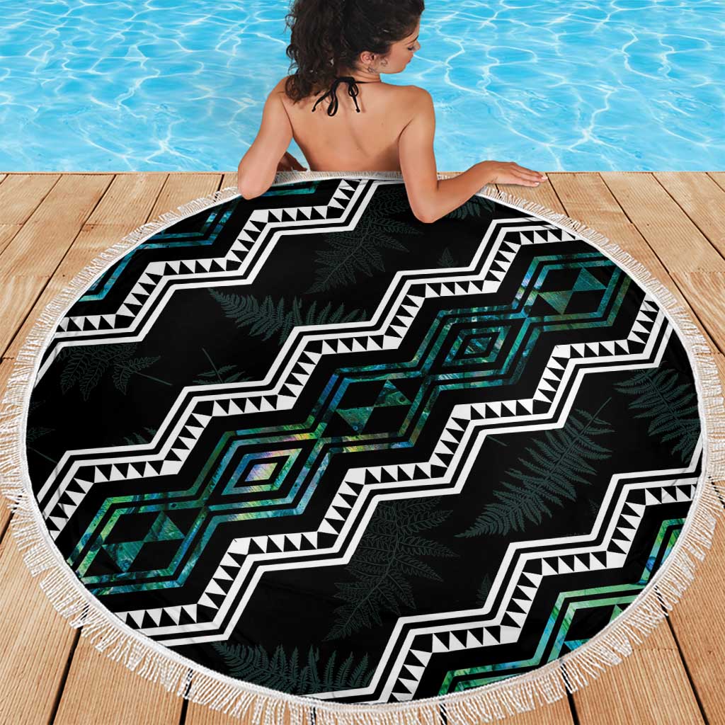 Taniko Aotearoa Mix Paua Shell Beach Blanket Niho Taniwha Turquoise Glitter LT01 - Polynesian Pride