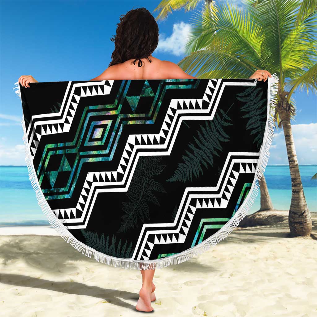 Taniko Aotearoa Mix Paua Shell Beach Blanket Niho Taniwha Turquoise Glitter LT01 - Polynesian Pride