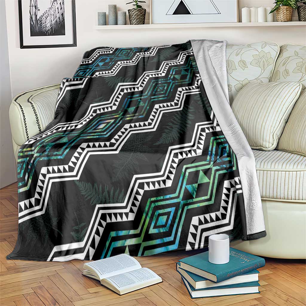 Taniko Aotearoa Mix Paua Shell Blanket Niho Taniwha Turquoise Glitter LT01 Turquoise - Polynesian Pride