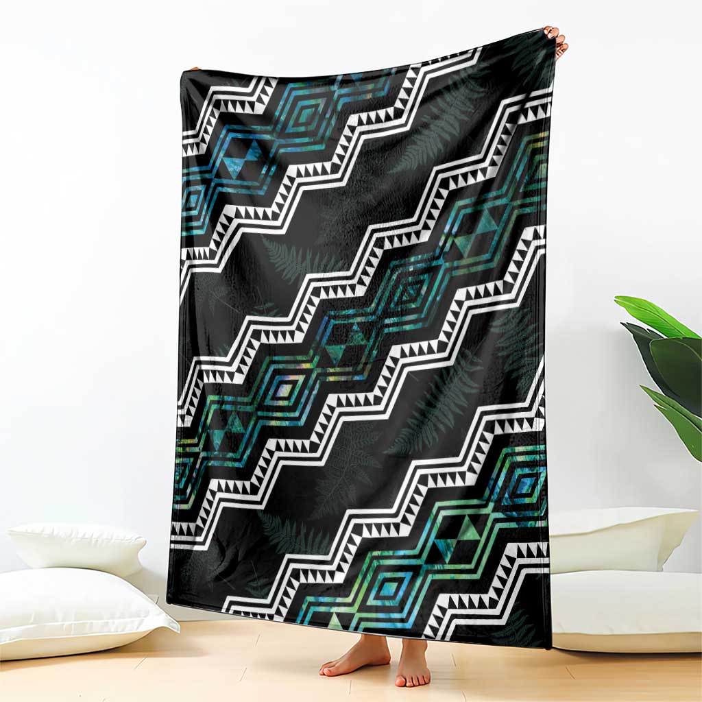Taniko Aotearoa Mix Paua Shell Blanket Niho Taniwha Turquoise Glitter LT01 - Polynesian Pride