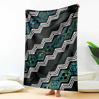 Taniko Aotearoa Mix Paua Shell Blanket Niho Taniwha Turquoise Glitter LT01 - Polynesian Pride