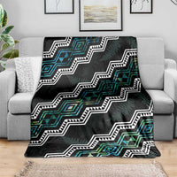 Taniko Aotearoa Mix Paua Shell Blanket Niho Taniwha Turquoise Glitter LT01 - Polynesian Pride