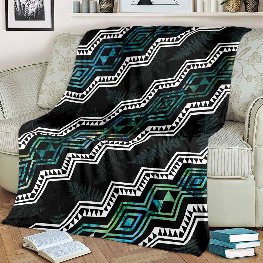 Taniko Aotearoa Mix Paua Shell Blanket Niho Taniwha Turquoise Glitter LT01 - Polynesian Pride