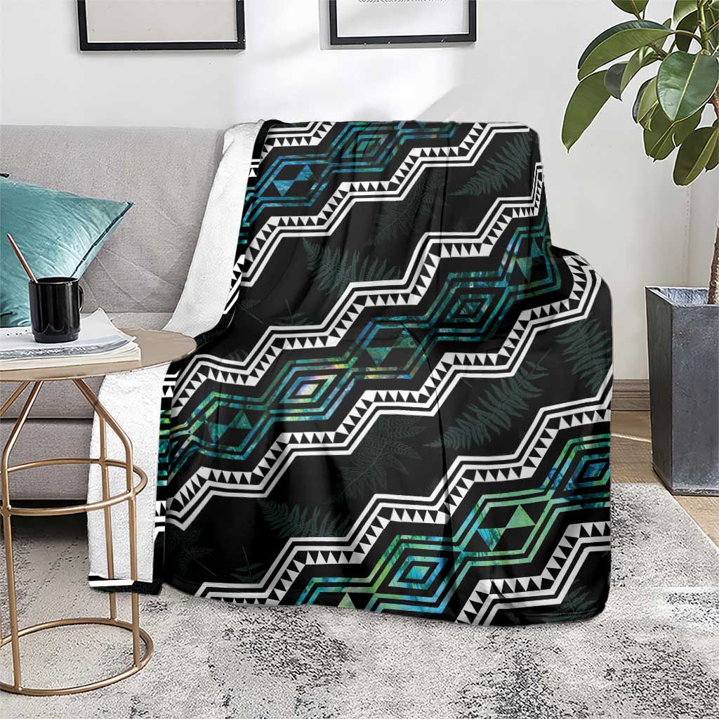 Taniko Aotearoa Mix Paua Shell Blanket Niho Taniwha Turquoise Glitter LT01 - Polynesian Pride