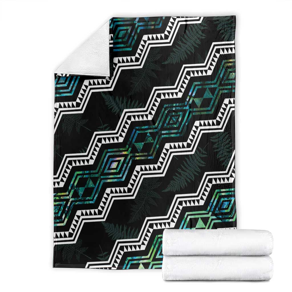 Taniko Aotearoa Mix Paua Shell Blanket Niho Taniwha Turquoise Glitter LT01 - Polynesian Pride