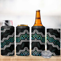 Taniko Aotearoa Mix Paua Shell 4 in 1 Can Cooler Tumbler Niho Taniwha Turquoise Glitter LT01 - Polynesian Pride