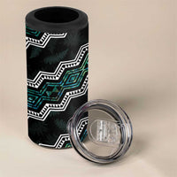 Taniko Aotearoa Mix Paua Shell 4 in 1 Can Cooler Tumbler Niho Taniwha Turquoise Glitter LT01 - Polynesian Pride