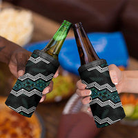 Taniko Aotearoa Mix Paua Shell 4 in 1 Can Cooler Tumbler Niho Taniwha Turquoise Glitter LT01 - Polynesian Pride