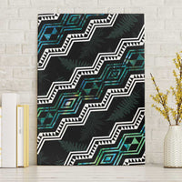 Taniko Aotearoa Mix Paua Shell Canvas Wall Art Niho Taniwha Turquoise Glitter LT01 Without Frame Turquoise - Polynesian Pride