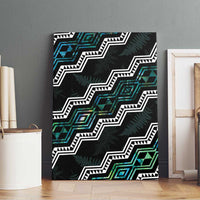 Taniko Aotearoa Mix Paua Shell Canvas Wall Art Niho Taniwha Turquoise Glitter LT01 - Polynesian Pride