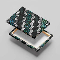 Taniko Aotearoa Mix Paua Shell Canvas Wall Art Niho Taniwha Turquoise Glitter LT01 - Polynesian Pride