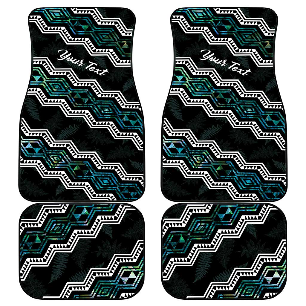 Personalised Taniko Aotearoa Mix Paua Shell Car Mats Niho Taniwha Turquoise Glitter LT01 - Polynesian Pride
