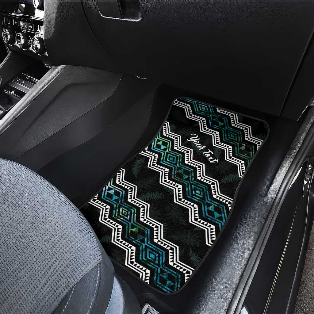 Personalised Taniko Aotearoa Mix Paua Shell Car Mats Niho Taniwha Turquoise Glitter LT01 - Polynesian Pride