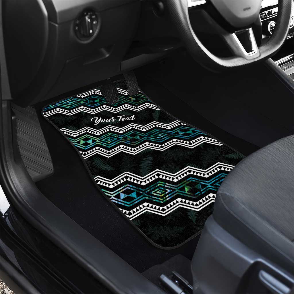 Personalised Taniko Aotearoa Mix Paua Shell Car Mats Niho Taniwha Turquoise Glitter LT01 - Polynesian Pride