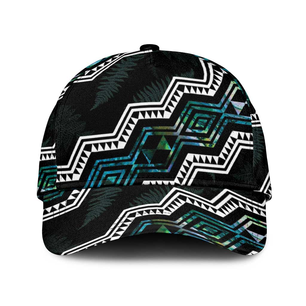 Taniko Aotearoa Mix Paua Shell Classic Cap Niho Taniwha Turquoise Glitter LT01 Universal Fit Turquoise - Polynesian Pride