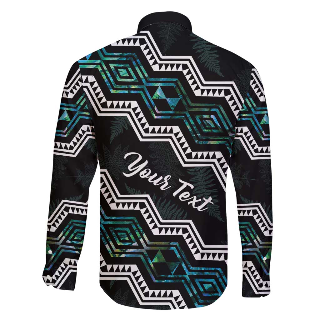 Personalised Taniko Aotearoa Mix Paua Shell Family Matching Short Sleeve Bodycon Dress and Hawaiian Shirt Niho Taniwha Turquoise Glitter