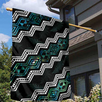 Taniko Aotearoa Mix Paua Shell Garden Flag Niho Taniwha Turquoise Glitter LT01 - Polynesian Pride