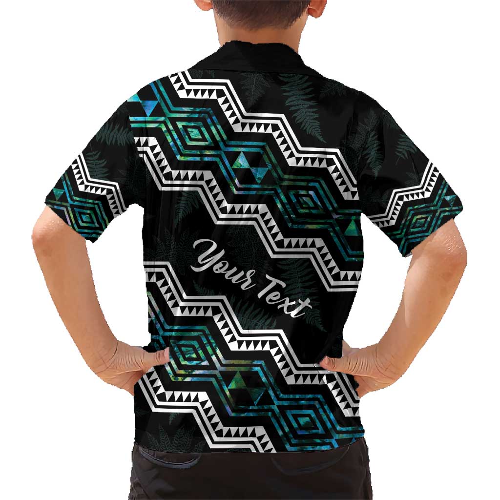 Personalised Taniko Aotearoa Mix Paua Shell Hawaiian Shirt Niho Taniwha Turquoise Glitter LT01 - Polynesian Pride