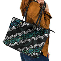 Taniko Aotearoa Mix Paua Shell Leather Tote Bag Niho Taniwha Turquoise Glitter LT01 - Polynesian Pride