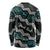 Personalised Taniko Aotearoa Mix Paua Shell Long Sleeve Shirt Niho Taniwha Turquoise Glitter