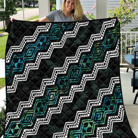 Personalised Taniko Aotearoa Mix Paua Shell Quilt Niho Taniwha Turquoise Glitter